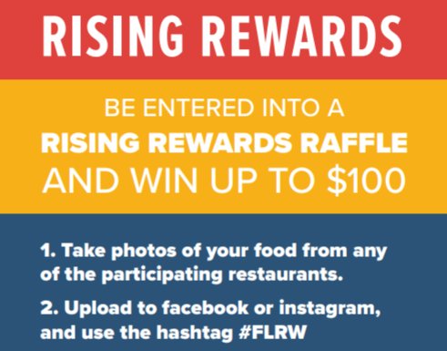 FtLeeRestWeek's tweet photo. Don't forget to take a photo of everything you eat this week and hashtag #FLRW to be entered into the Rising Rewards Raffle and win up to $100! Eat, post, win! #DineFortLee #FLRW #FortLee https://t.co/6pabPW9r7b