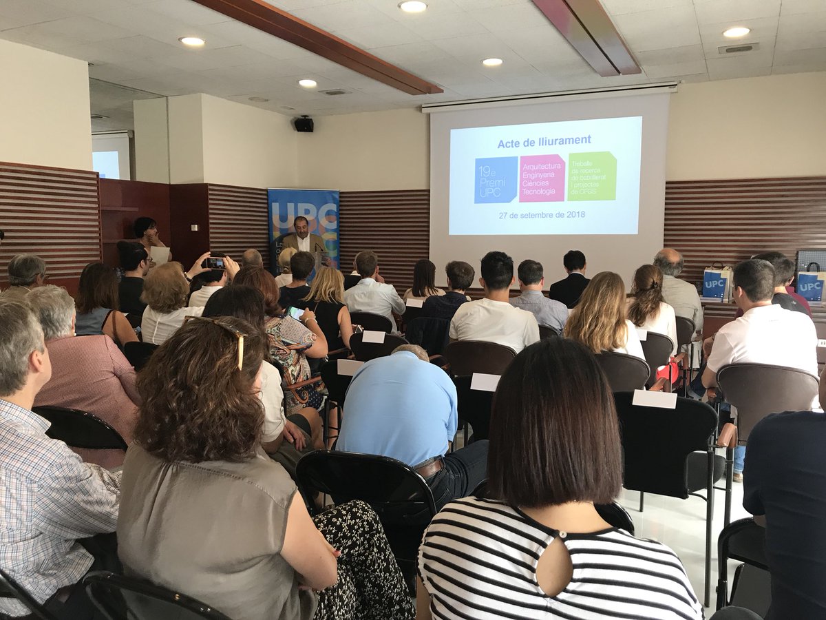 la_UPC's tweet photo. Avui lliurem el 19è #PremiUPC per a treballs de recerca de batxillerat i projectes de CFGS.
#STEAM
https://t.co/YtB1TeT93F https://t.co/JPY7lsVUmJ