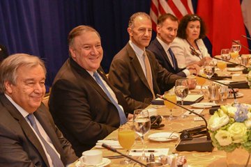 Secretary Pompeo Meets With UN Secretary-General and Permanent Members of UN Security Council in New York City, September 27, 2018.