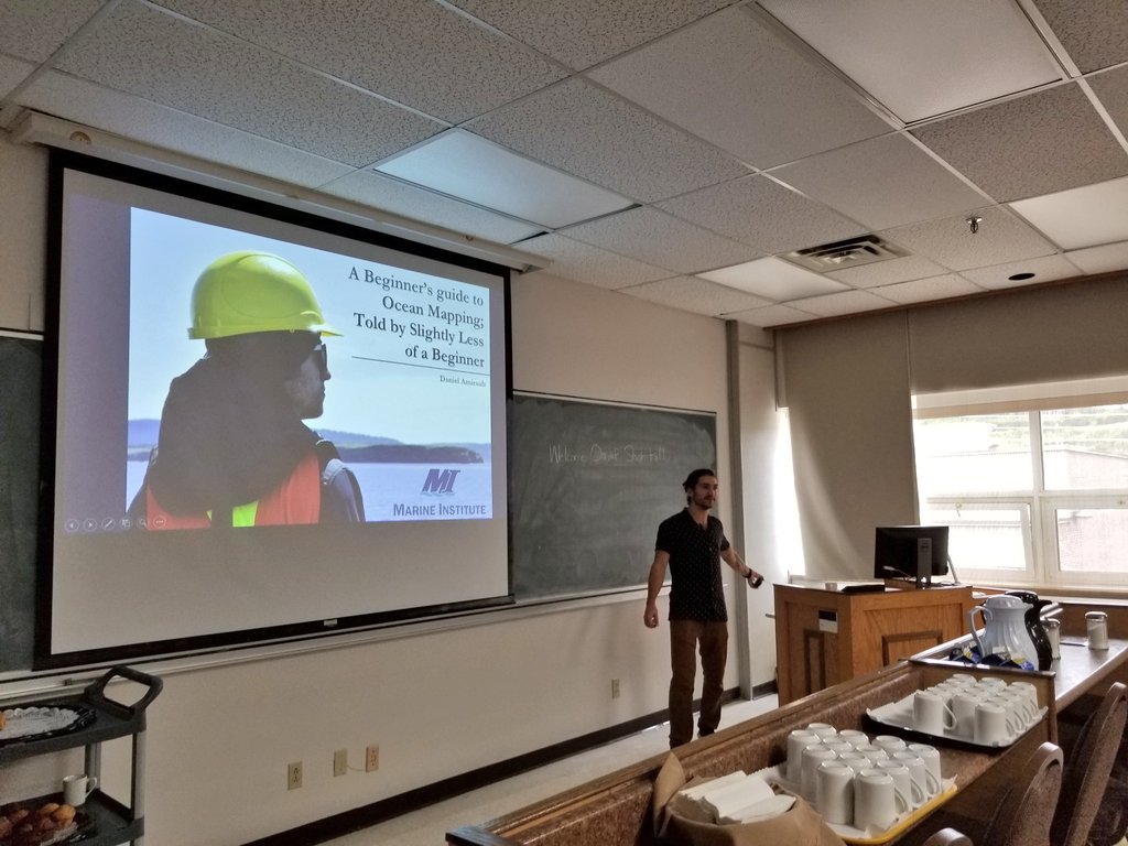 GeorginaMBishop's tweet photo. #mioceanmapping students get together today to share their experiences @marineinstitute @amirault_daniel @_michaelabarnes #sharedlearning https://t.co/0TLazYk5Li