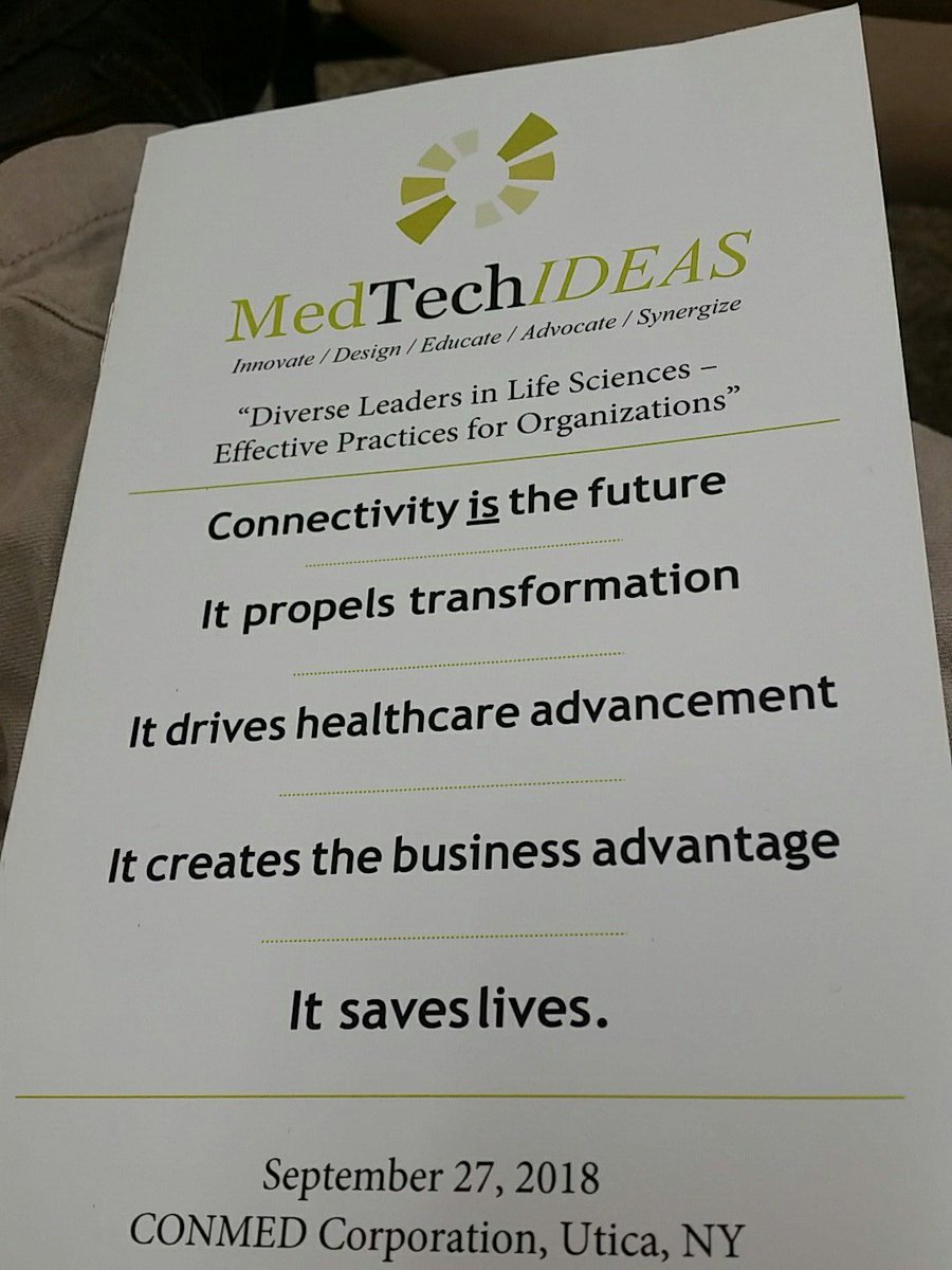 RFSUNY_IandP's tweet photo. @RFSUNY_IandP @MedTechAssoc IDEAS Summit @ ConMed Corporation in Utica, NY.  Looking forward to a great day of networking and talking healthcare tech! https://t.co/srKhtNn56E