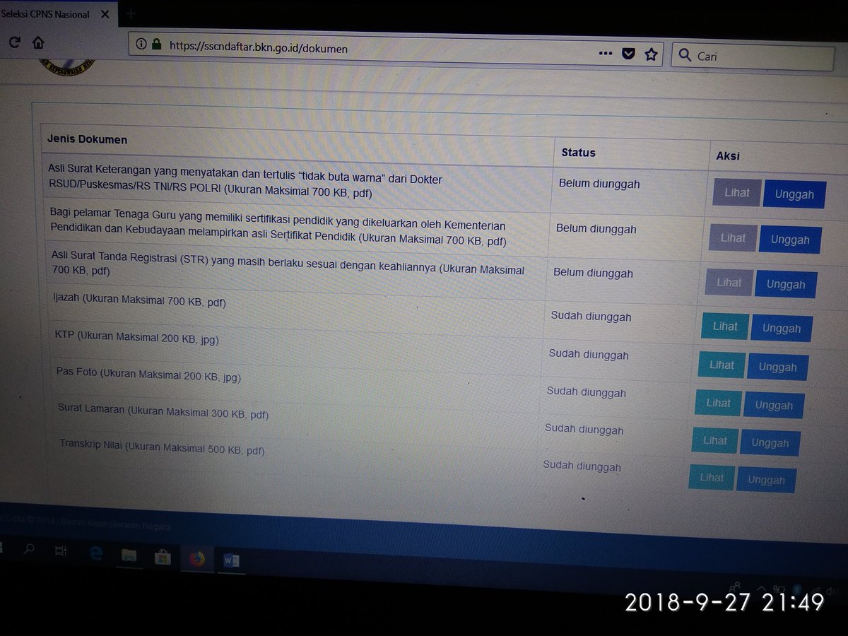Dhanang10994999's tweet photo. @BKDGrobogan Maaf mau tanya min, untuk nomor 1-3, kok harus upload? Padahal saya melamar formasi pendidikan. Dan belum punya sertifikat pendidik. Mohon pencerahannya min. https://t.co/BAbdSS6NLZ