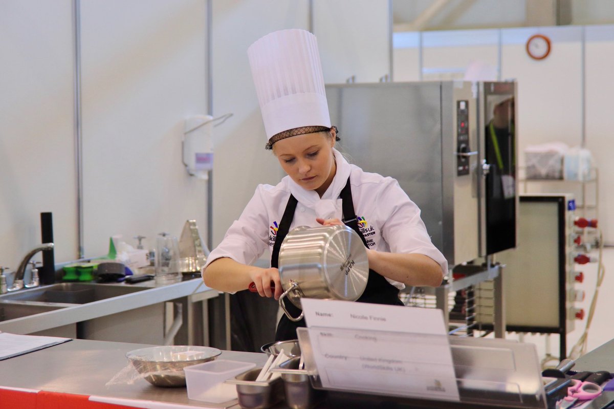 Cooking competitor, <a href="/nicolle_finnie/">nicolle finnie</a> from <a href="/CofGCollege/">City of Glasgow College</a> is turning up the heat on Day 2 of EuroSkills Budapest 2018! 

 #euroskillsbudapest2018 @EuroSkills_info #worldskillsuk #euroskills #skills #TeamUK