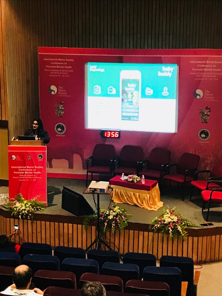 BabyBuddyApp's tweet photo. Our Evaluation & Impact Lead, @nilus_91 presented at the #Marce18 @TheMarceSociety International #perinatal #mentalhealth Conference today in #Bangalore about our @babybuddyapp and how #BabyBuddy provides #MMH support for #parents and parents to be and did an amazing job! 💚 https://t.co/V4Yh8PVZT8