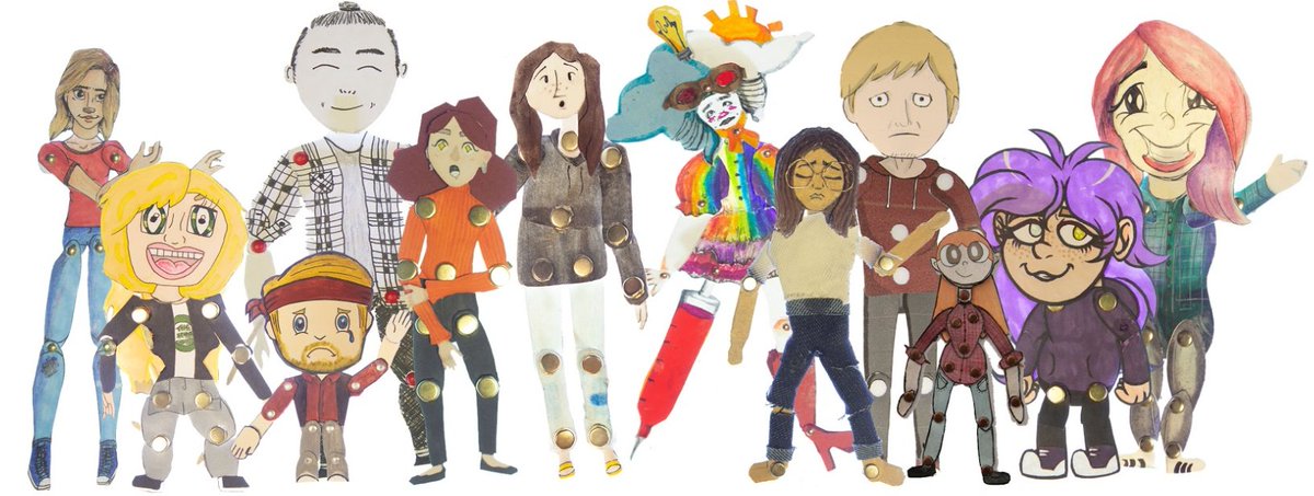 PCA_Animation's tweet photo. At the end of induction week the 1st years composited all their 2D Puppet Selfies in a line up in Photoshop. Animation has launched https://t.co/NADNM05WOg