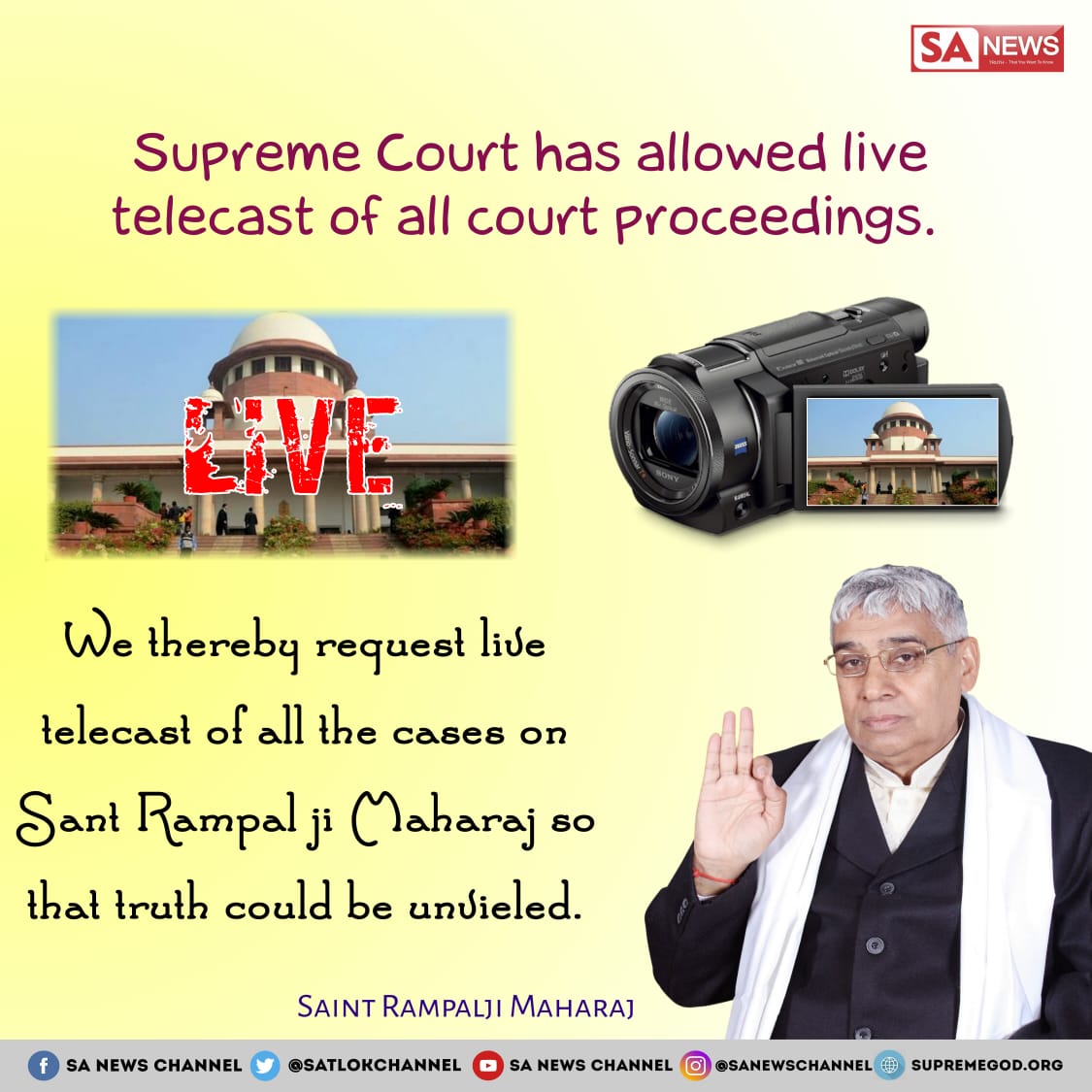 Jk_ktp's tweet photo. #LiveTelecastOfSantRampalJiCases 
"Sant Rampal ji" has been framed in wrong cases of which he has been acquitted from 6 cases and we all request LIVE telecast off all his remaining 4 court cases.
@narendramodi 
@IntlCrimCourt 
@abhishkJntrMnt https://t.co/UjjNPvIPK4