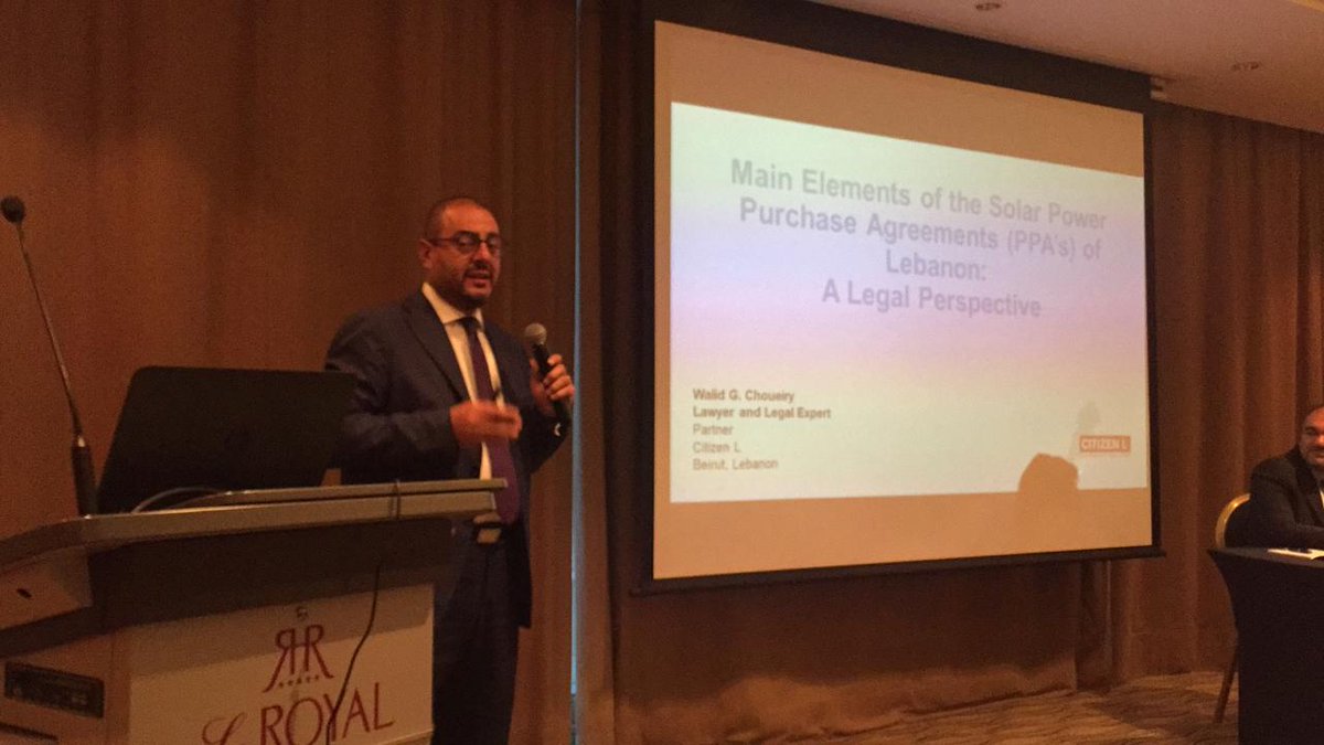 LCEC_lb's tweet photo. Me. Walid Choueiri during #IBEF2018: "We will not reinvent the wheel" in the preparation of the #solar power purchase agreements. https://t.co/qurCAaPglc