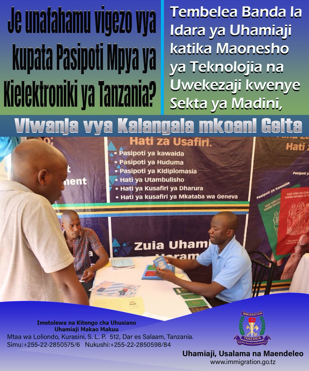 UhamiajiTz's tweet photo. Karibu katika Banda letu #ePassport #eVisa #ePermit #eBorder #eGate https://t.co/7l0COBN3R2