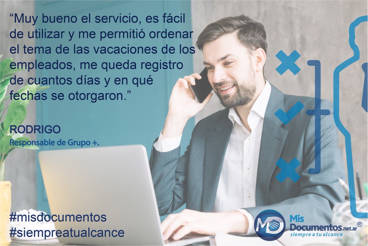 MDmisdocumentos's tweet image. Te ofrecemos un servicio SIMPLE, EFICIENTE, y PRÁCTICO para ORGANIZAR información y documentación entre empleador y personal. 
Atentos organismos públicos, empresas o estudios contables! 
Conocenos misdocumentos.net.ar
#misdocumentos #siempreatualcance #serviciosimpleypráctico