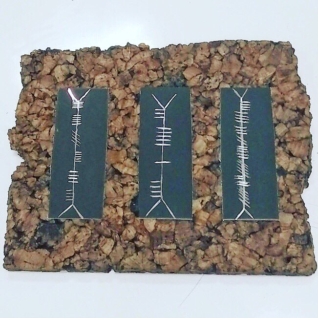 PittLCTL's tweet photo. #PittIrish students learn about #Ogham (an early medieval alphabet) and try it out for themselves with @PittC4C! https://t.co/zNCiKUJ9A9