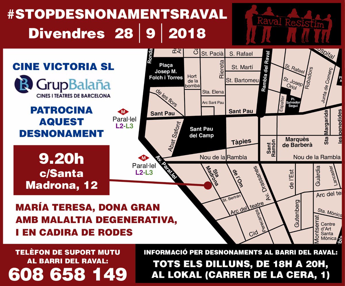 Stop desnonaments Raval, divendres 29/09/2018 | El Lokal shar.es/a1CD88