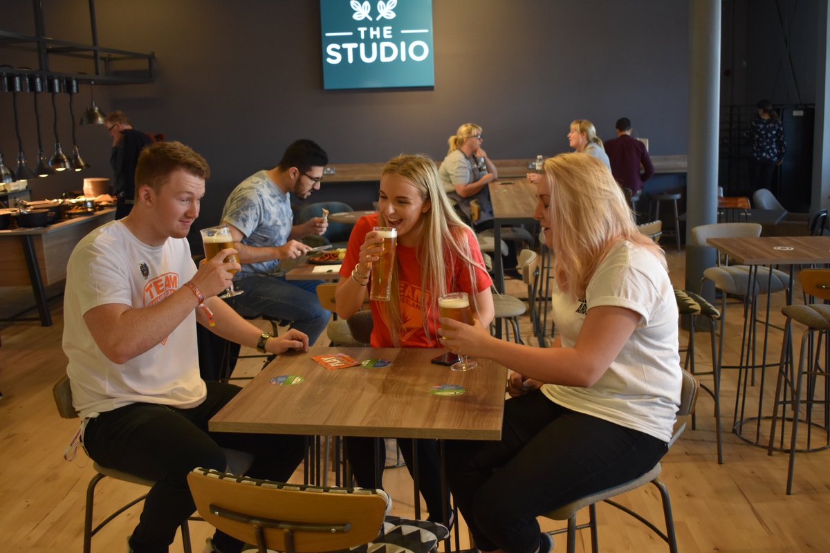 Three of our Club Presidents enjoying a drink at the University's new catering facility and bar at CitySpace! <a href="/SunderlandEats/">University of Sunderland Catering</a>
