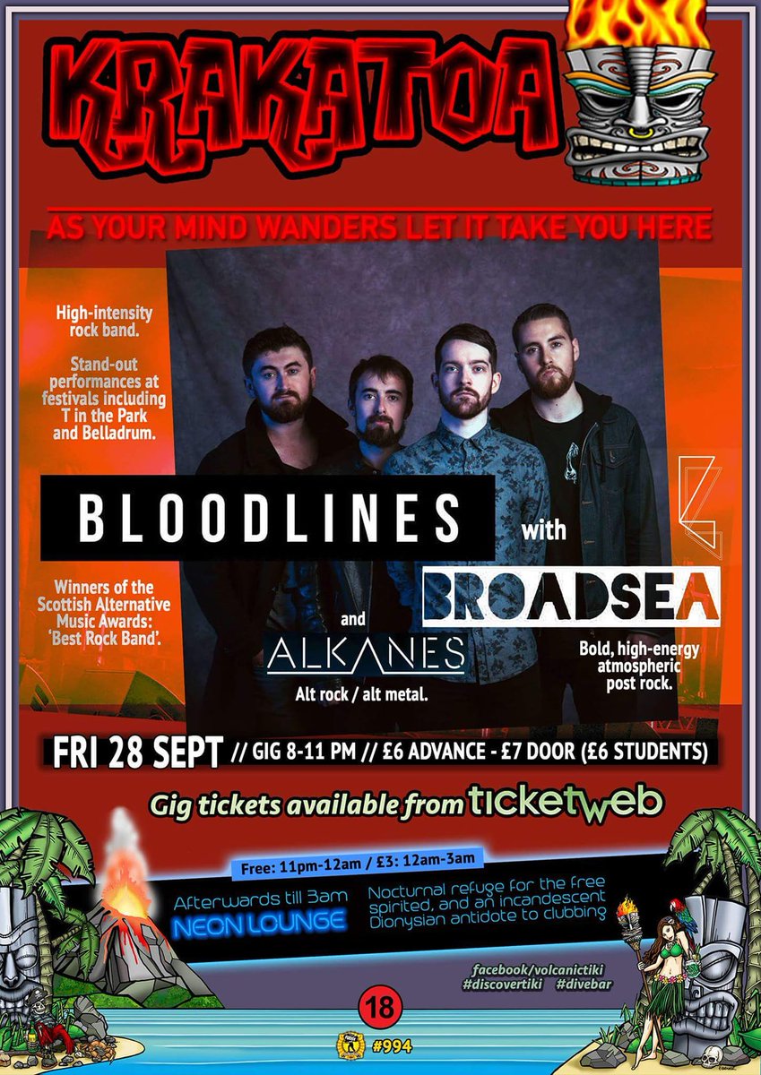 TOMORROW we'll be breaking strings and snapping sticks in Aberdeen with support from <a href="/Alkanes_band/">A L K Λ N E S</a> and <a href="/broadsea_/">BROADSEA</a> . Anyone coming down?