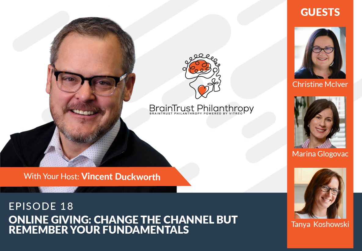 Is in-person #fundraising dead? Find out what #nonprofit leaders Christine McIver (<a href="/KidsCancerCare/">Kids Cancer Care🎗</a>), Marina Glogovac (<a href="/canadahelps/">CanadaHelps</a>), and @tanyakyyc (<a href="/BrownBaggingIt/">BB4CK-Brown Bagging</a>) have to say about the topic by listening to our latest podcast episode: vitreogroup.ca/podcast/episod… <a href="/veduckworth/">Vincent E Duckworth</a>