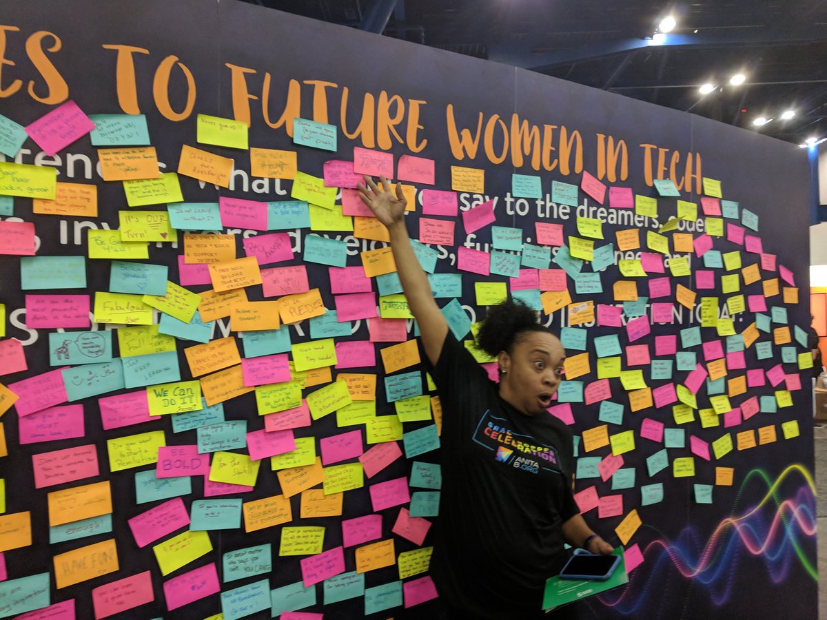 MrsJenR's tweet photo. Notes to future women in Tech.  If you are at #GHC18, check this out in the exhibition hall.  #wearehere #WorkingatTR https://t.co/O2cwDIUKFu