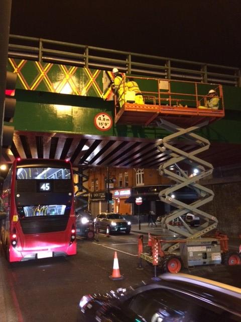lambeth_council's tweet photo. We can’t wait for your new gateway to Brixton to be revealed! Crews were on site last night applying the first pieces of the beautiful design, a collab between Farouk Agoro (@olskoolninja) and RESOLVE Collective. Keep your eyes peeled as we add more over the next couple of weeks! https://t.co/alr0U1Nntq
