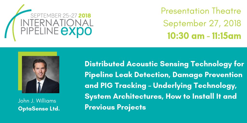 See John Williams from <a href="/OptaSense/">OptaSense</a> speak this morning at 10:30 am at the IPE Innovation Theatre internationalpipelineexposition.com/sessions/ipe-t… #IPE18