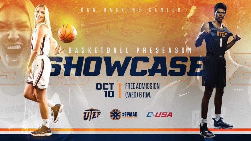 UTEPMBB's tweet photo. π @UTEP_MBB & @UTEPWBB Basketball Preseason Showcase!
**FREE**
π Wednesday, Oct. 10
π° 6pm
πDon Haskins Center
#EPMAD | #UTEPHoops https://t.co/WdCFgFh9jO
