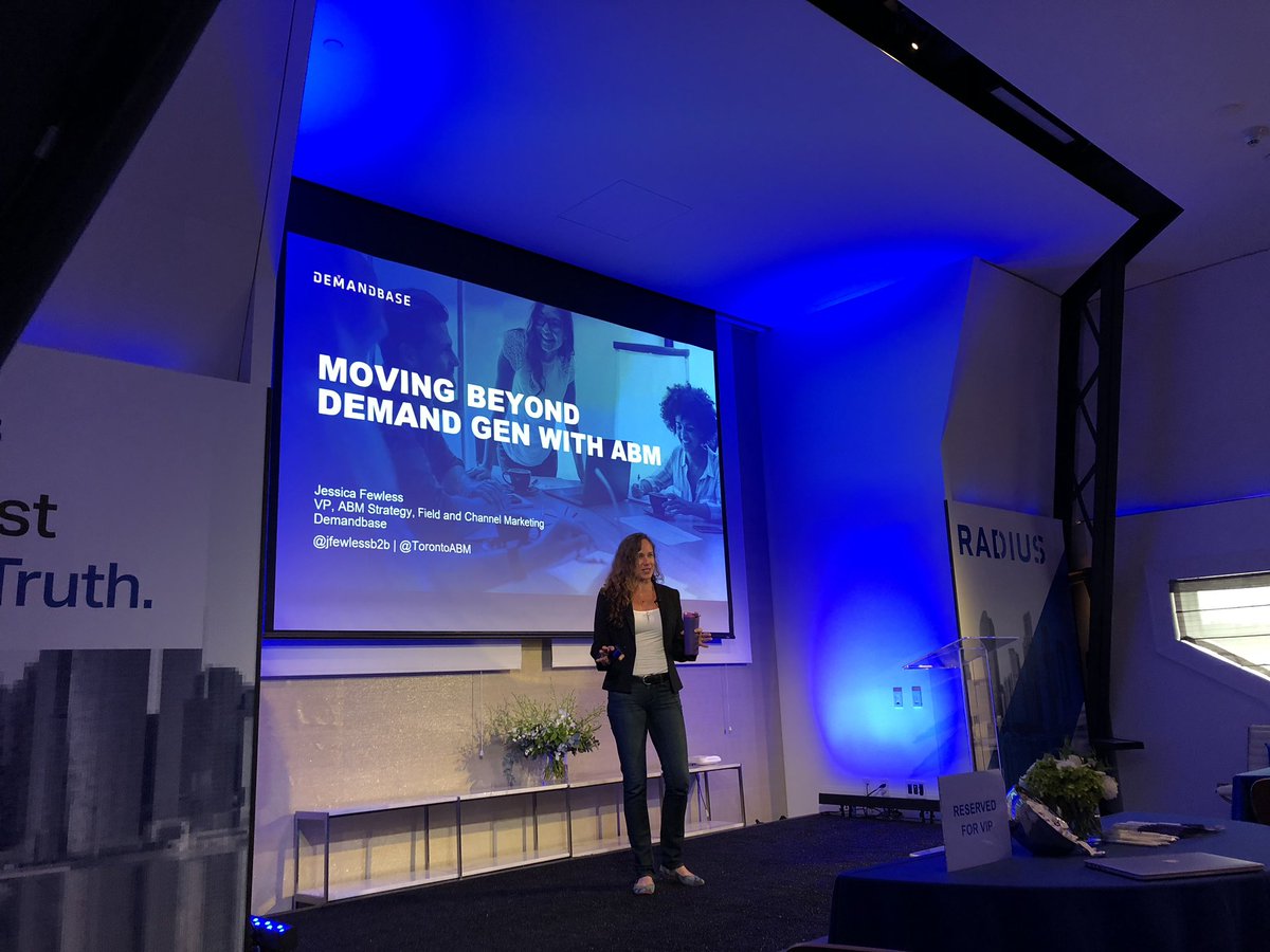Demandbase's tweet photo. .@jfewlessB2B kicks things off at the #B2BChampionsClub for the Account-Based Marketing 360 day with @ABMLA1 partners #DBatDF https://t.co/ddDlDrkr0q
