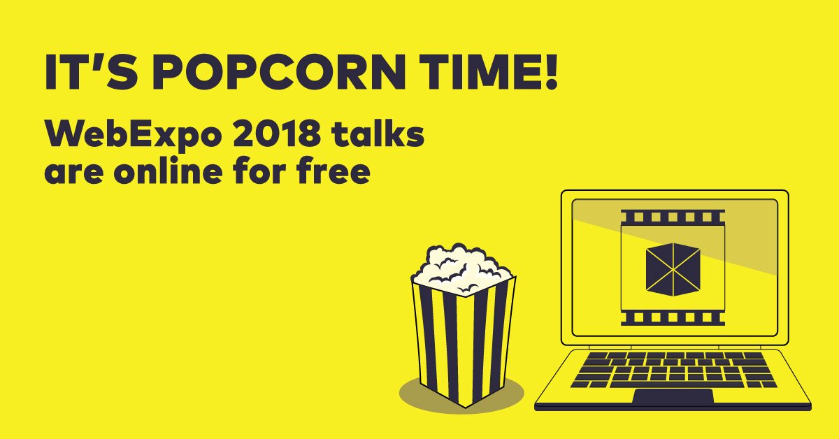 Did you miss any of this year's talks? 🙈 Or, more likely, loved them so much you want to check them out again? 💛 Full videos with slideshows from WebExpo 2018 are now online, enjoy! 🍿 #webexpo2018

👉 webexpo.net/videos/
