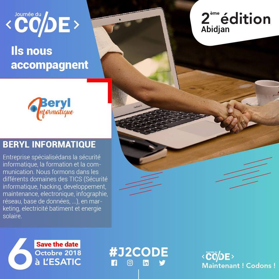 journeeducode's tweet photo. Merci à #Beryl #Informatique qui fait désormais partie de nos partenaires pour cette 2e édition.
-------------------------------------------------------------------------
Vient tous savoir sur cette boite
👉 https://t.co/cbEjijnNA7
#J2CODE #J2Code2018 #MaintenantCodons https://t.co/14WzbHmsfx