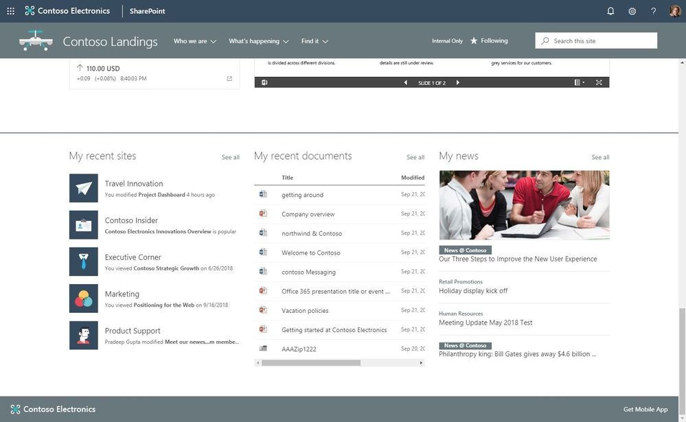 SharePoint's tweet photo. Build your modern intranet with #SharePoint in #Office365. https://t.co/bzmGXKLJMN #MSIgnite https://t.co/aHZmy6OZDb