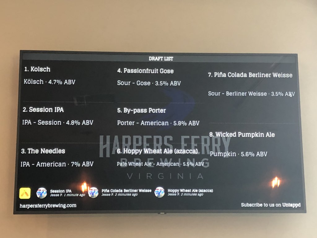 CoffeeeStrong's tweet image. On tap this week 🍺 #brewsandviews #harpersferrybrewing
