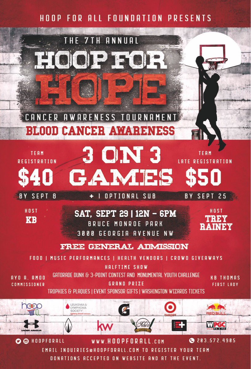 CHSOCCouncil's tweet photo. Join us this Saturday at Bruce Monroe Park as we hoop for blood cancer awareness! Make sure you stop at CHSOC Council’s table to learn more about getting in control of your health! #Hoopforhope7 https://t.co/4l3UjI6Lkl
