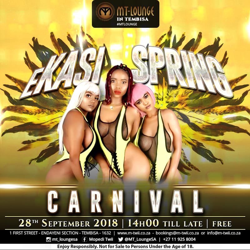 Catch @evamodika @Amara_rich21. @Mandisa_ndisa @Phoebe17fable <a href="/TebogoRamokgadi/">#AFRICANDIAMOND💎</a> #eKasiSpringCarnival #MTLounge #Tembisa Friday 28 September 2018