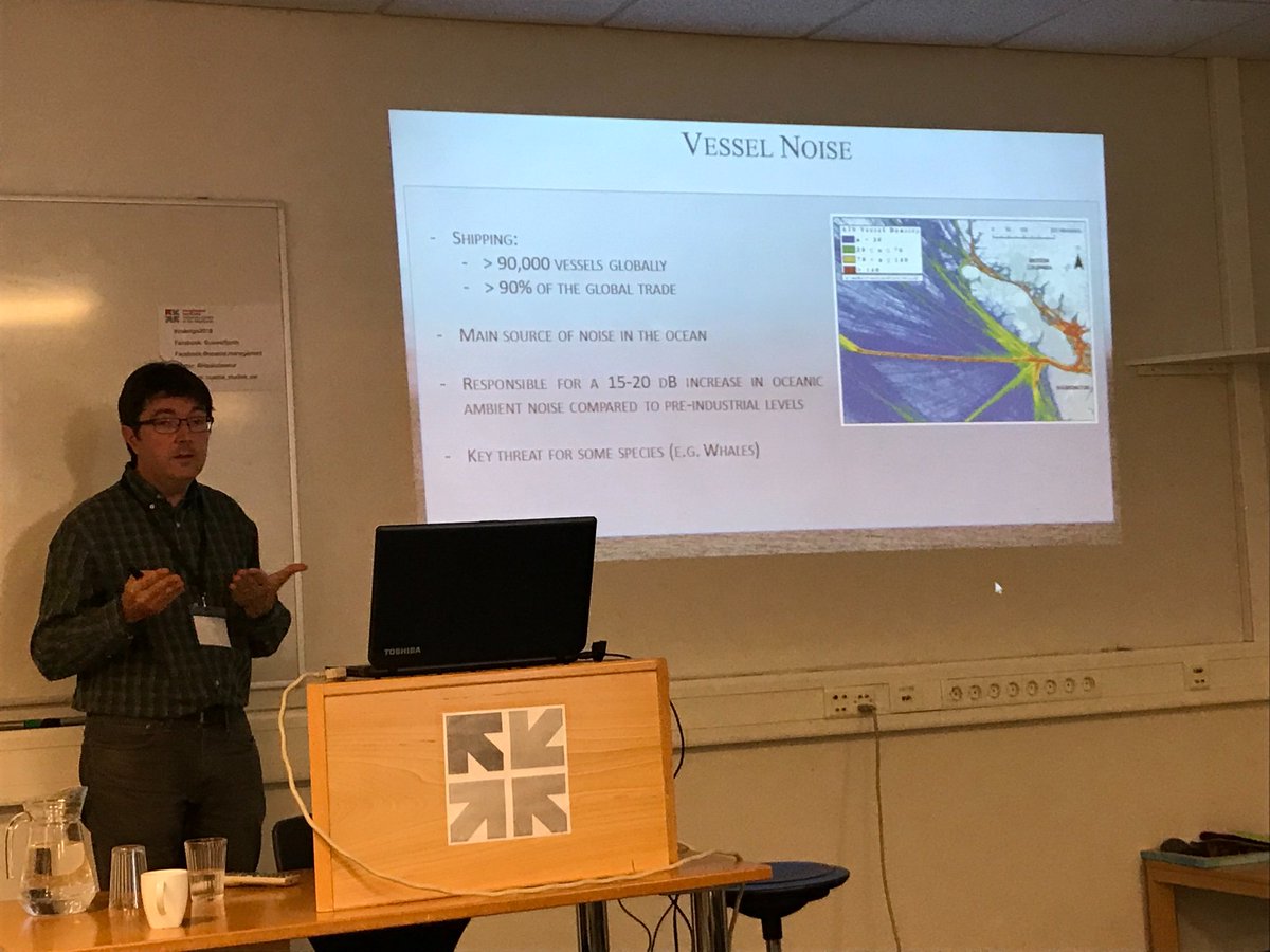 ICANAtlas's tweet photo. Rodolphe Devillers - using GIS to mitigate impact of #underwaternoise on #marinemammals @Haskolasetur
#MSGD #descriptor11 #coastgis2018 https://t.co/qF7XOuEboG