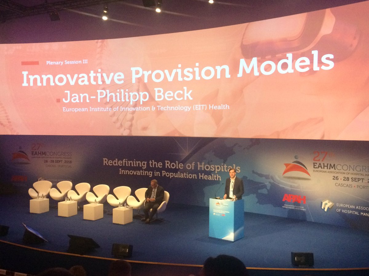CodinaMontse's tweet photo. @EITHealth CEO @JanPhilippBeck as keynote speaker at the 27th Congress of the European Association of Hospital Managers. Innovative Provision Models and EITHealth. https://t.co/l1COg5Wttl