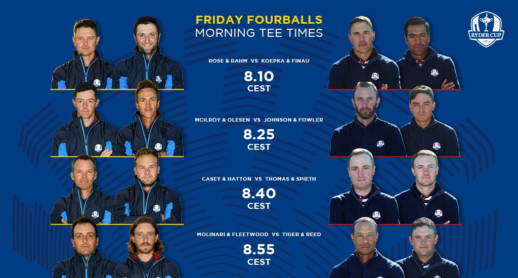 RyderCupEurope's tweet photo. Game on 👊🏼

#TeamEurope https://t.co/Qel1nw1Hw5