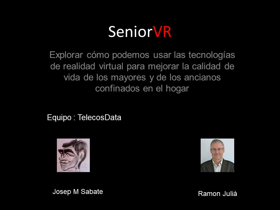 jmsabate's tweet photo. #SeriousGamesCamp #Terrassa 2018 tecnologies immersives de #RealitatVirtual i #RealitatAugmentada TelecosData presentan: Explore how we can use #Virtual and #AugmentedReality  technologies to improve the lives of #Aging adults and #Homebound senior https://t.co/4UyA1MMKwd