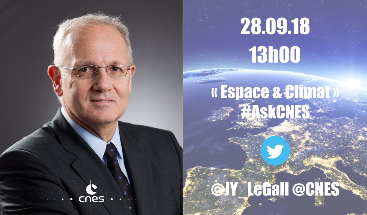 CNES's tweet photo. Demain à partir de 13h, @JY_LeGall répondra à vos questions sur la thématique « l’#Espace au service du #Climat ». Participez dès maintenant avec le tag #AskCNES 🌱🌍🛰️ https://t.co/tOGoTiEAac
