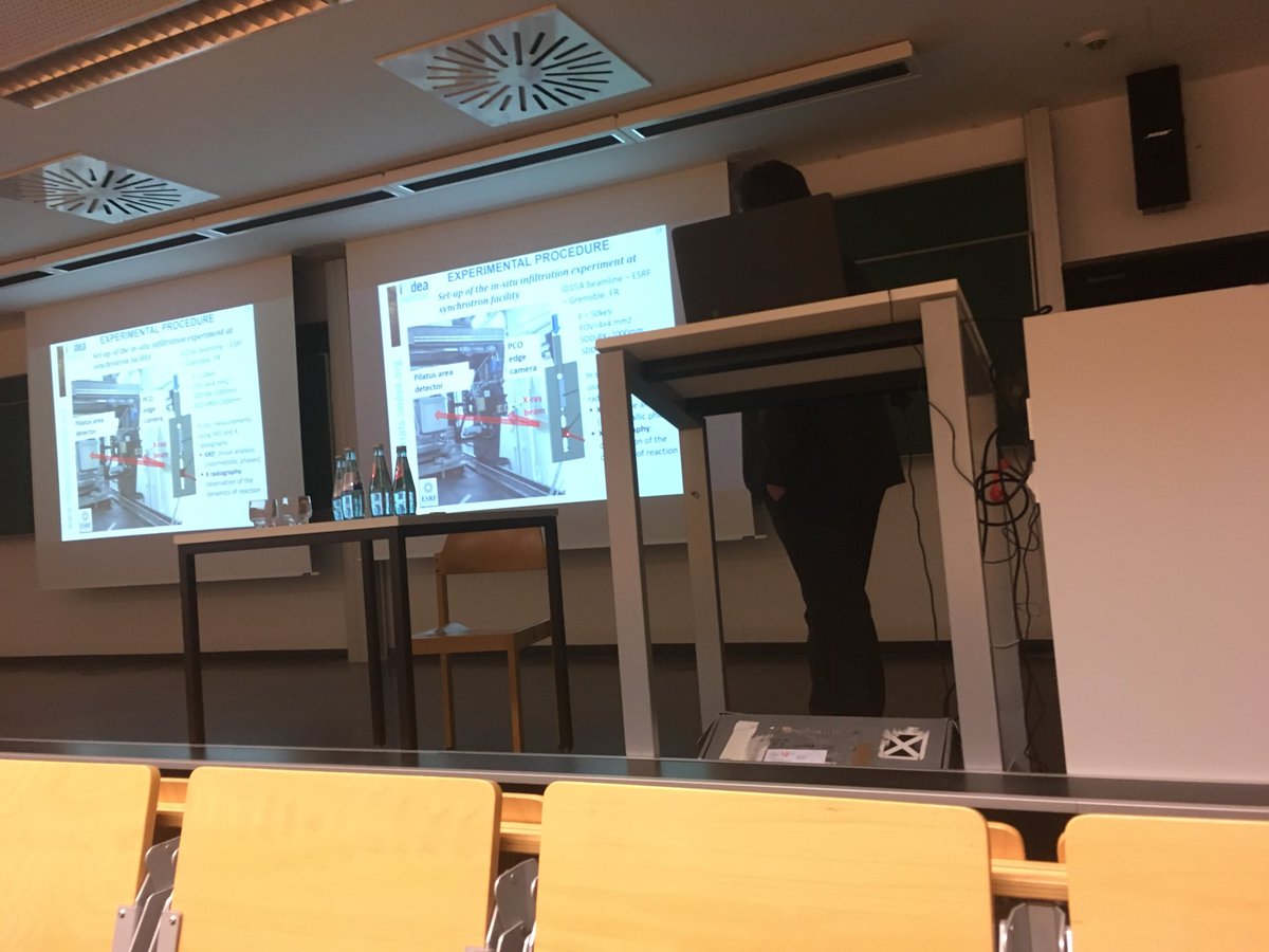 SoM_esrf's tweet photo. Frederico Sket of @IMDEA_Networks showing his results using @SoM_esrf beamline ID15a at #MSE2018 today on Fe-Al intermetallics. #xrd #materialscience #xray #synchrotron @esrfsynchrotron https://t.co/LbBv3p0Ent