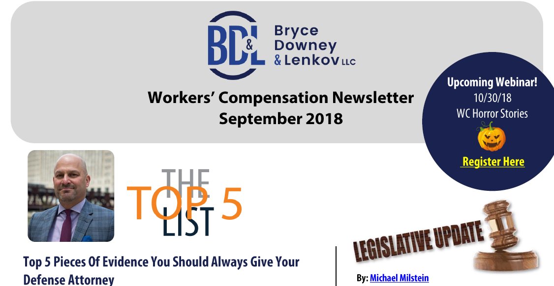 dlmkfirm's tweet photo. If you haven’t already, be sure to check out our September 2018 Workers' Compensation Newsletter! And please keep an eye out for our upcoming October newsletter. https://t.co/NDYo0woseB 

#workerscomp #newsletter #bdlfirm #legislativeupdate #caselaw #upcomingevents #illinois #wc https://t.co/4UUvfpdjFj