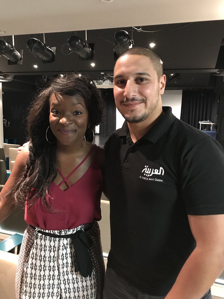 GhassenEfta's tweet photo. At work today with the #Belgian comedian and meteo presenter @ceciledjunga ! New story for @AlArabiya_Eng coming very soon ! #Djunga #Racism https://t.co/Q1IXgu3R0Y