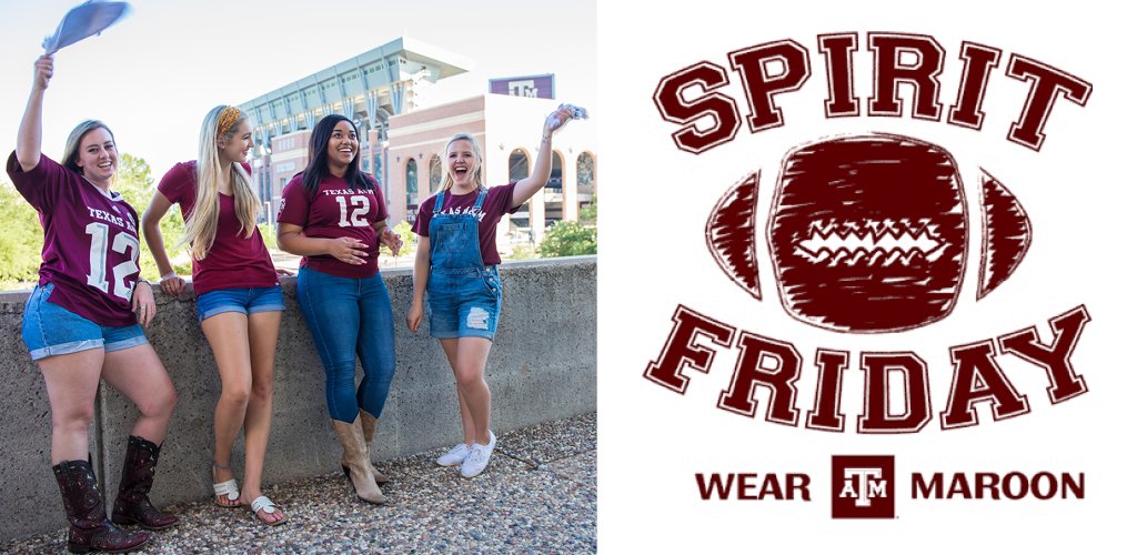 NSFPtamu's tweet photo. Not sure what to wear tomorrow? Wear maroon! Friday outfit planning=Done ✔️

#TAMUSpiritFriday #tamu #BTHOarkansas https://t.co/MCrOaDdkqF