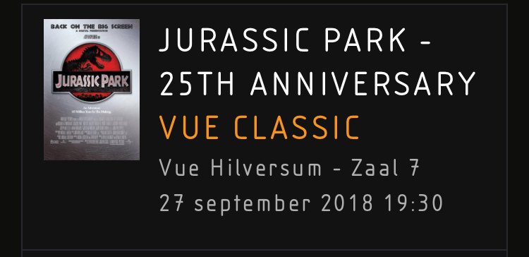 Zin in! #VueClassic #JurassicPark <a href="/VueHilversum/">Vue Hilversum</a>