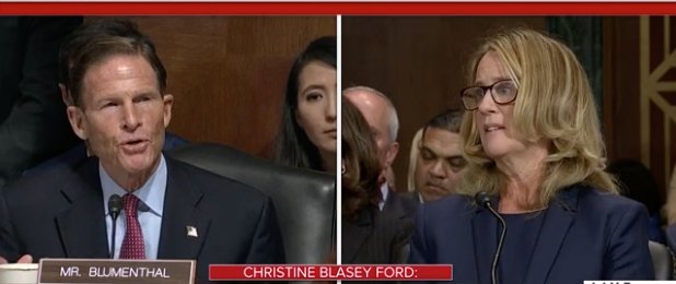 mmpadellan's tweet photo. Senator Richard Blumenthal says that trump’s FAILURE to request an FBI investigation into Dr. Ford’s allegations is tantamount to a COVERUP. #KavanaughHearings https://t.co/DMoMAgrLjt