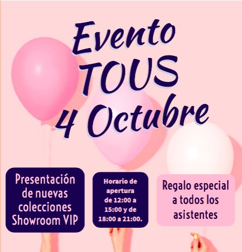 EAustrias's tweet photo. Vente al evento TOUS 4 de Octubre y descubre las nuevas tendencias. Os daremos trucos para combinar joyas y bolsos, y un regalo especial a todos los asistentes. https://t.co/w7CAeqfuFZ