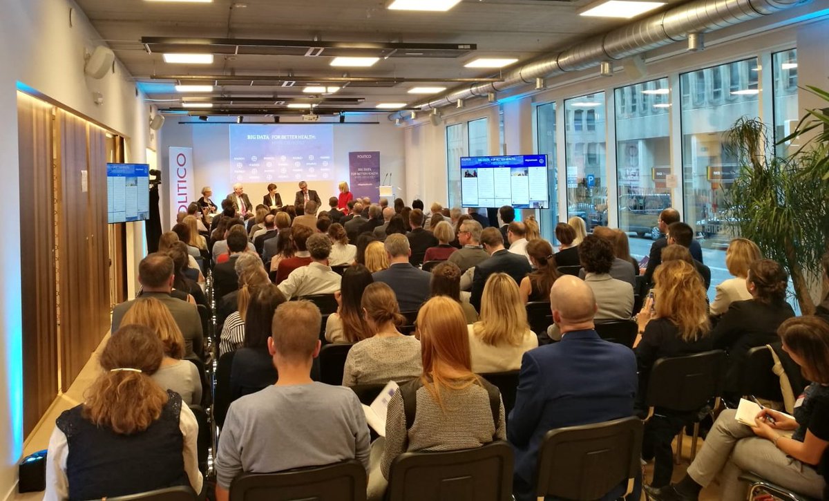 EUREGHA's tweet photo. Full house today at event on #BigDataHealth organised by @POLITICOEurope. Can #data be valuable allies to fight #chronicdiseases? Yes, they do 👍 But #privacy concerns and citizens' demands for #socialsecurity are issues can only be tackled with the help of #regions. 🇪🇺 https://t.co/OuC0vRsKq6