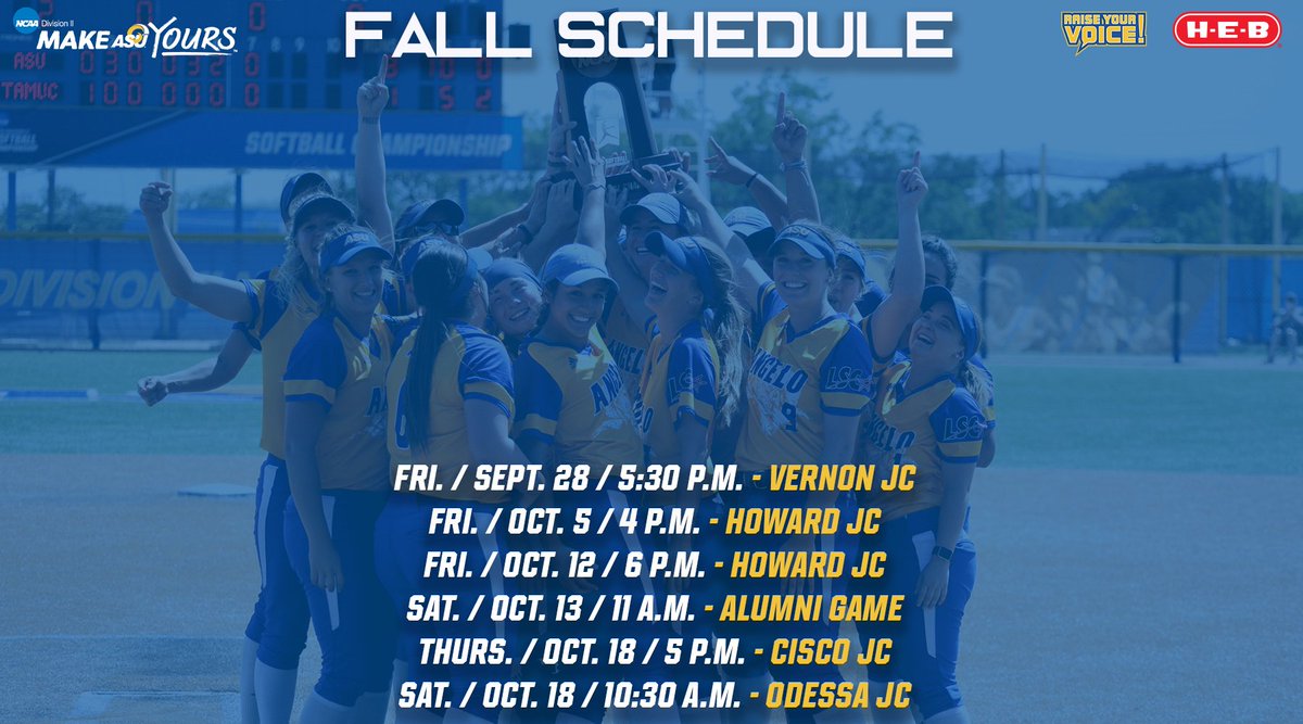 AngeloSports's tweet photo. #RambelleSoftball to host six fall scrimmages at Mayer Field:

https://t.co/PjwTvZaOMf https://t.co/qaHUlODFYP