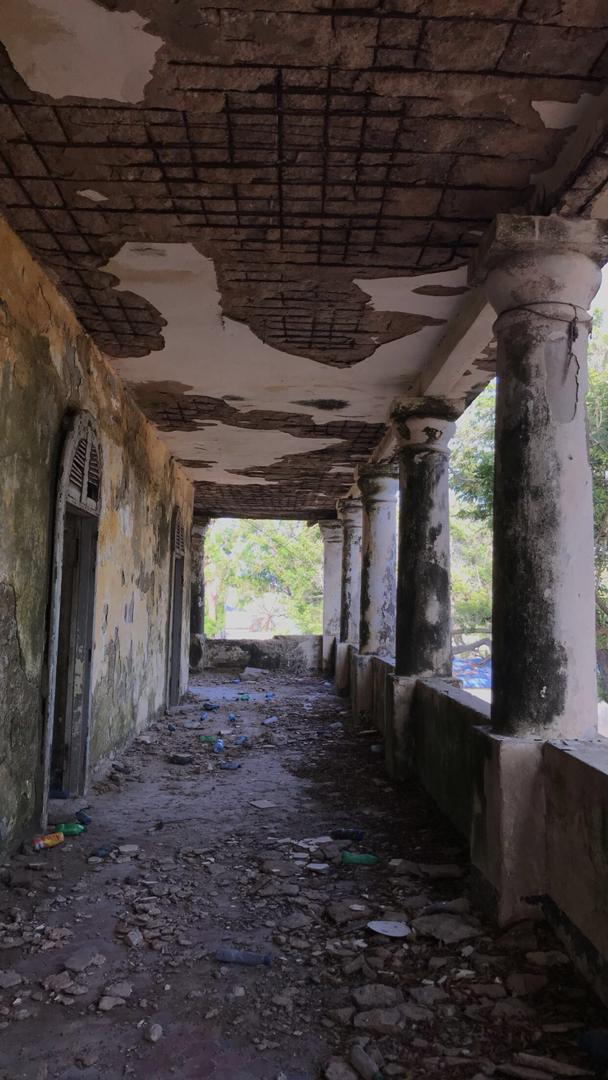Fatumaabdulahi's tweet photo. Old national bank building still stands despite serious neglect. An iconic building with more trees than I can count in the historic #Calanley district of #Kismayo coastal city. #WorldTourismDay. Pictures by Farhia. I enjoy playing the tour guide. #Somalia https://t.co/M4fi35aamF