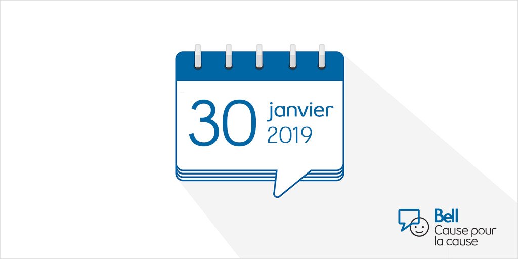 Bell_Cause's tweet photo. Le saviez-vous? La Journée #BellCause pour la cause aura lieu le 30 janvier 2019! Retweetez pour nous aider à passer le mot! https://t.co/HWEwTwluTy https://t.co/aXf56RZ8iT