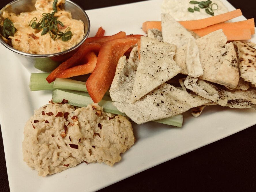 Stop in for our dip trio and a cocktail on this gorgeous day! 
Garlic Hummus, Creamy Artichoke, and Warm Spicy Chicken!
#eatrealfood #eatrealfoodokc #paseookc #paseo #patioweather