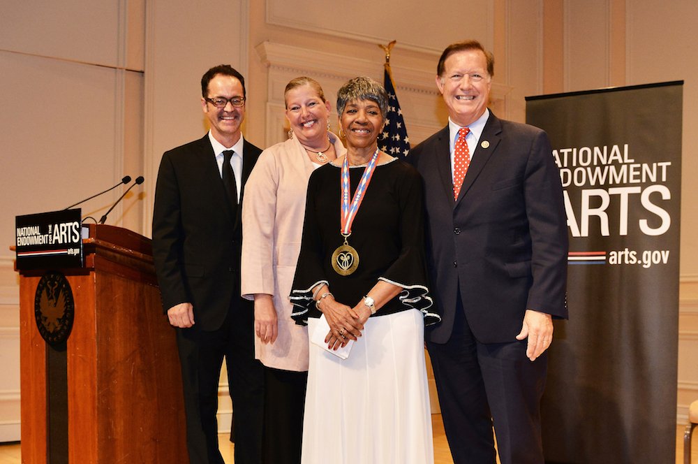 NEA Director of Folk and Traditional Arts Cliff Murphy, NEA Acting Chairman Mary Anne Carter, Barbara Lynn and U.S. Representative Randy Weber
