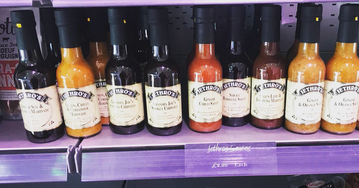 Proudly stocking #jethrosmarinadesandsauces available NOW @hallsofhazlemere #hallsofhazlemere #betterwithsauce #shoplocal #butchers #dinnerideas