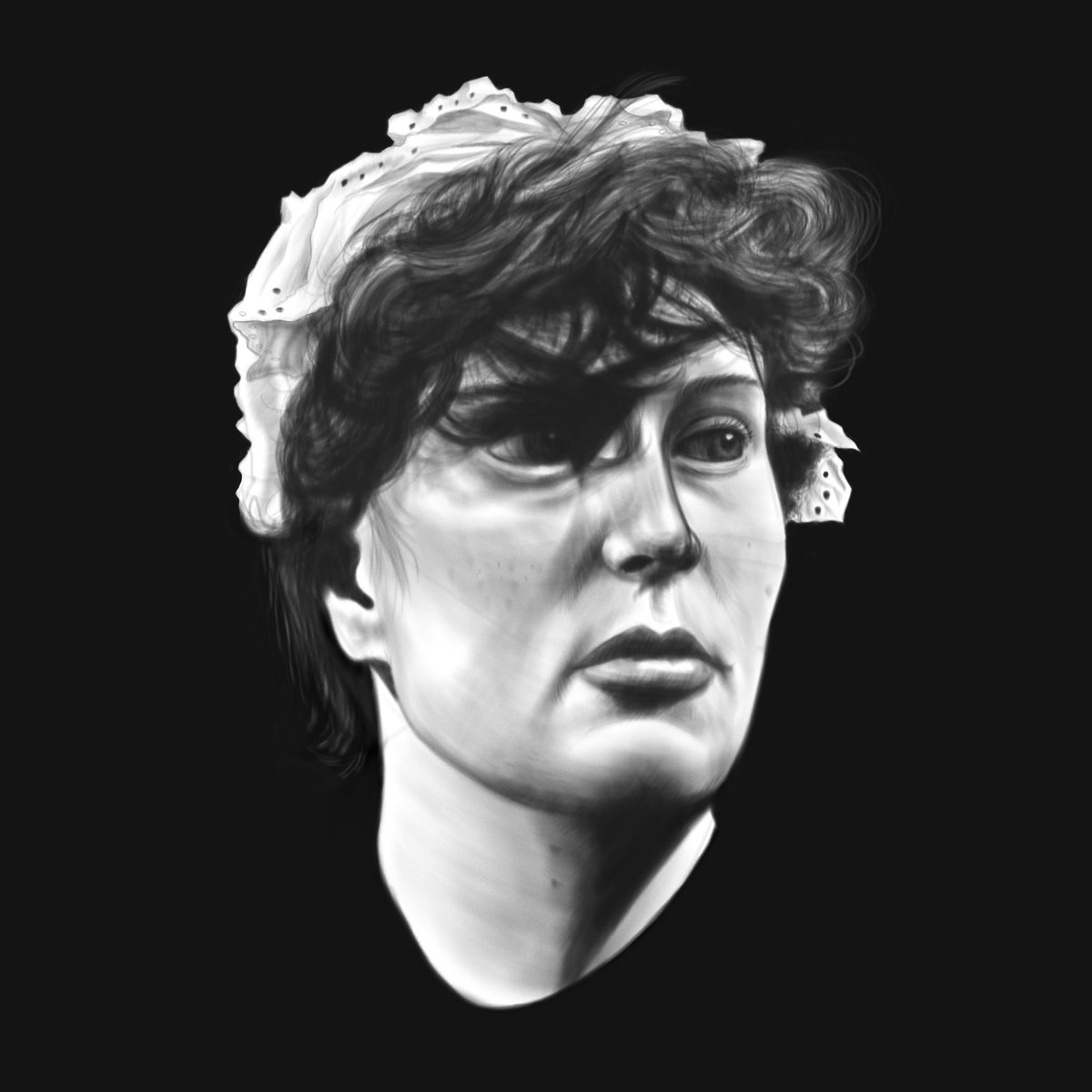 Art21994's tweet photo. Kaisu~ #blackandwhite #digitalart #fineart #artwork #CLIPSTUDIO #clipstudiopaint #portrait https://t.co/rQ6PmGHZAo