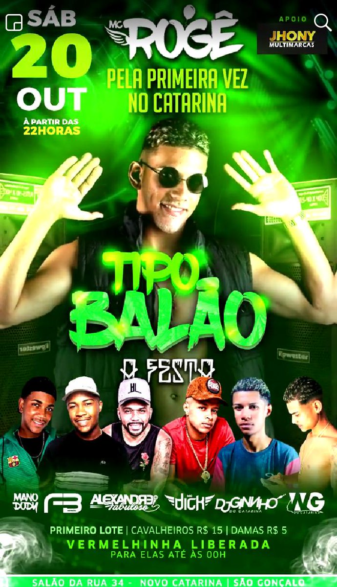 FreitasIlana14's tweet photo. Se envolve que é sucesso!! #TIPOBALÃO.. 🍻 Dia 20 de OUTUBRO todos os caminhos te levam para o salão do pato ( na rua 34-Jardim Catarina novo ) #VemComNos #EssaVaiPararTudoEm 🤗💃
@djwgdocatarina @mc_alexandre https://t.co/jeOtEefBNW